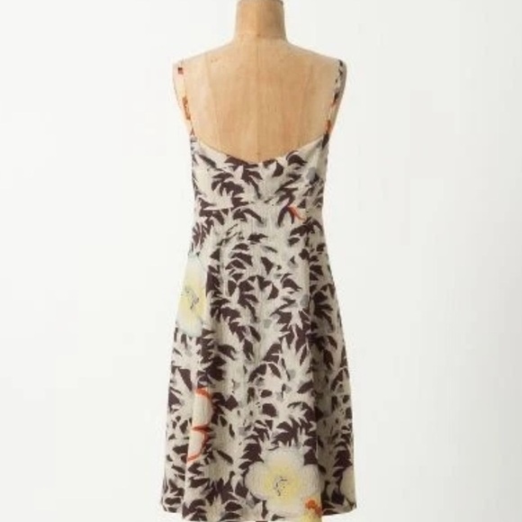 Anthropologie HD Paris Fern Flower Silk Slip Tank Dress Y2K Boho Hippie - Picture 3 of 8